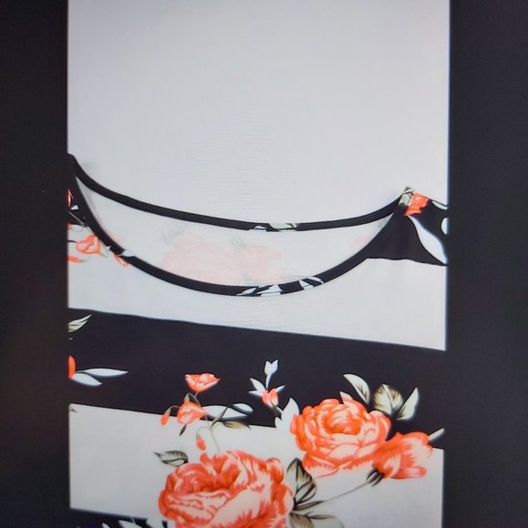 067. Stripe Plus Size Striped Floral Short Sleeve Top  Size 3X - Picture 5 of 6